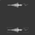 Fantasy Skeleton Weapon With Glowing Green Yellow Eyes And Purple Red Accents