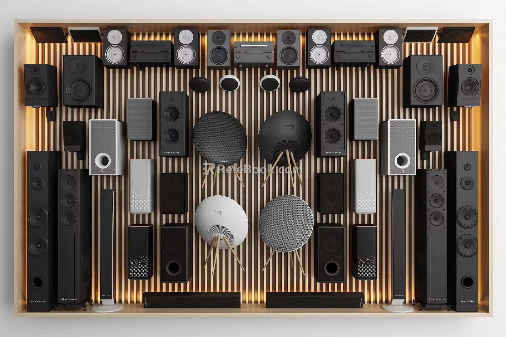 Home appliances audio combination speaker round speaker wall-mounted speaker vertical speaker bluetooth audio home theater 3d model