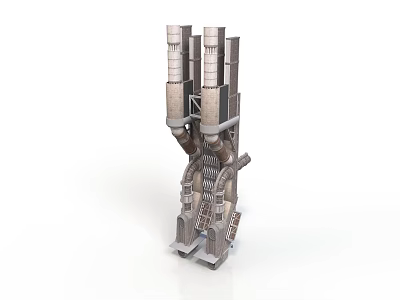 Industrial Mechanical Structure With Multiple Pipes And Metallic Components For Sci Fi Scenes 3d model