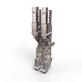 Industrial Mechanical Structure With Multiple Pipes And Metallic Components For Sci Fi Scenes