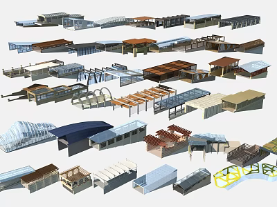 Diverse Architectural Building Models With Various Shapes Roof Designs And Structures 3d model