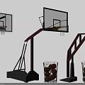 Basketball Court Featuring Multiple Design Hoops And Storage Baskets With Basketballs