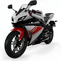 Yamaha Sport Motorcycle Red And White Modern Sleek Body Design