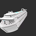 White Large Cruise Ship With Multiple Decks And Upper Deck Open Areas Modern Design 3d model