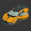 Orange And Black Sports Car Exterior Design With Open Doors And Rear Spoiler