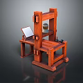 Vintage Wooden Printing Press With Paper Ink Bottle And Ink Balls