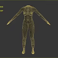 3D Humanoid Character Model In Gray Futuristic Combat Suit With Armor Details