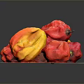 Fresh Red and Yellow Peppers Arranged on Wooden Board for Cooking Recipes