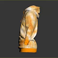 Orange White Gradient Hoodie With Orange Drawstrings Cuffs Loose Fit Front Pocket Reflective Effect