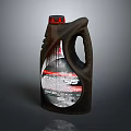 Industrial equipment lubricant oil container with black handle and machinery maintenance label