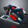 Computerized Circular Saw With Digital Display Blue Red Design Ergonomic Handle And Saw Blade 3d model