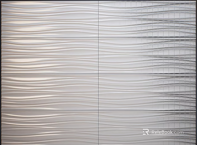 Modern Wall With Wavy Texture And Sleek Smooth Surface For Interior Decor Design 3d model 