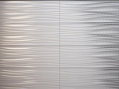 Modern Wall With Wavy Texture And Sleek Smooth Surface For Interior Decor Design 3d model