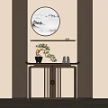 New Chinese Style Table Case Several Porch Duan Jing Duan Jing Tai Landscape Painting Duan Jing Decoration Porch Table Case 3d model