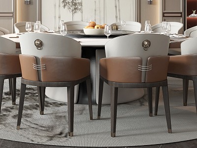 New Chinese Dining Table and Chair Combination Room Dining Table and Chair 3d model