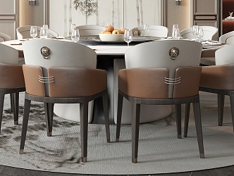 New Chinese Dining Table and Chair Combination Room Dining Table and Chair 3d model