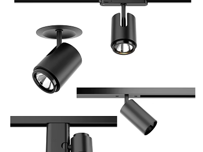 Modern Black Downlights And Spotlights For Track Ceiling Lighting Fixtures 3d model