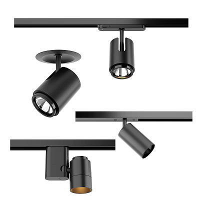 Modern Black Downlights And Spotlights For Track Ceiling Lighting Fixtures 3d model