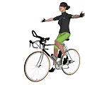 A Woman Riding Bicycle With Arms Outstretched Freely Enjoying Cycling Moment