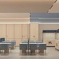 Modern Hotel Restaurant Interior With Wooden Walls Tables Chairs And Green Plant