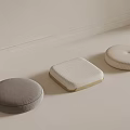 Minimalist Floor Cushions In Round And Square Shapes With Gray White And Beige Tones
