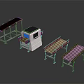 Industrial Conveyor Belt Equipment With Multiple Belts And Control Unit