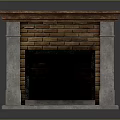 Traditional Brick Fireplace With Wooden Mantel And Stone Frame For Home Interior Design
