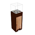 Modern Display Cabinet Shelf With Transparent Glass Cover And Wood Grain Door For Small Items