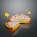Appetizing Sliced Lemon Meringue Pie With Fluffy Meringue And Lemon Slices