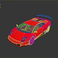 Red Supercar With Black Rear Spoiler And Sleek Aerodynamic Body