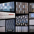 Building Facades With Various Modern Designs Glass Panels And Geometric Textures