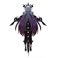 Mythical Woman In Intricate Armor With Ornate Headdress And Long Flowing Purple Hair
