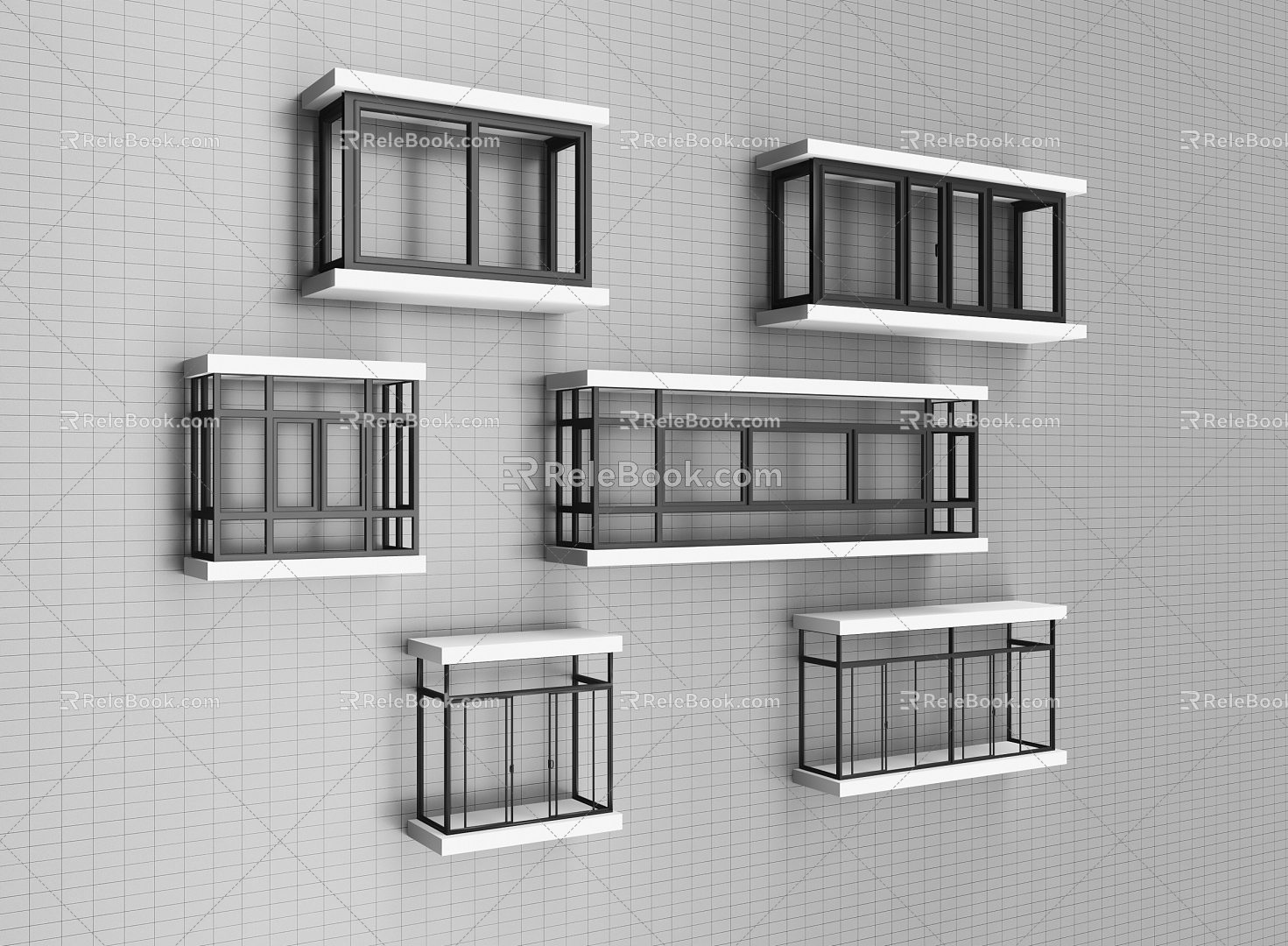 Bay window, casement window, sliding window, balcony window, aluminum alloy window 3d model