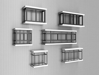 Bay window, casement window, sliding window, balcony window, aluminum alloy window 3d model