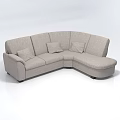 Modern Light Gray Fabric Sectional Sofa Set With Cushions And Corner Design 3d model
