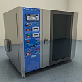 Commercial Stainless Steel Equipment with Blue Control Panel Glass Door and Multiple Buttons Dials