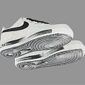 White Nike Sneakers With Black Laces And Small Yellow Flower On Tongue