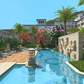Luxurious Detached Villa With Lush Garden Swimming Pool And Palm Trees