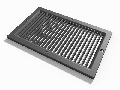 Industrial Metal Grille Equipment For Ventilation With Rectangular Design And Screw Fastening 3d model