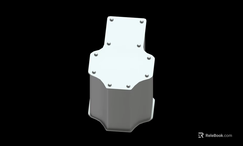 White Metal Mechanical Component With Multiple Screw Holes And Structural Design 3d model 