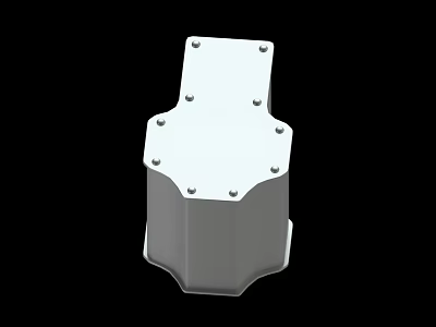 White Metal Mechanical Component With Multiple Screw Holes And Structural Design 3d model