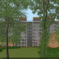 Modern Residential Buildings With Green Surroundings And Park Areas In Well Planned Urban Layout