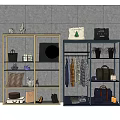 Modern Clothes Racks With Hanging Apparel Bags Shoes And Storage Shelves