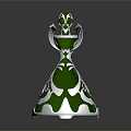 Green Decorative Figurine With Silver Winged Design For Home Decoration