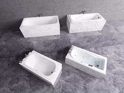 Modern Marble Bathtub Designs In Various Styles With Faucet For Bathroom 3d model