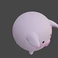 Cute Pink Pig Shaped Dessert With Round Body Ears And Nose Details