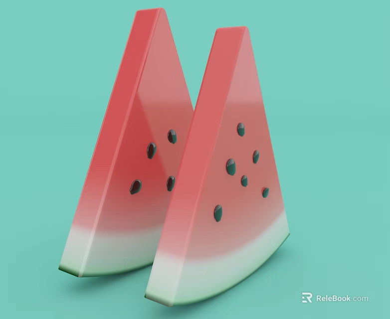 Commercial Watermelon Processing Equipment With Red Sliced Design And Black Seeds 3d model