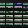 Different Colored License Plates Showing Alphanumeric Codes And Region Markers