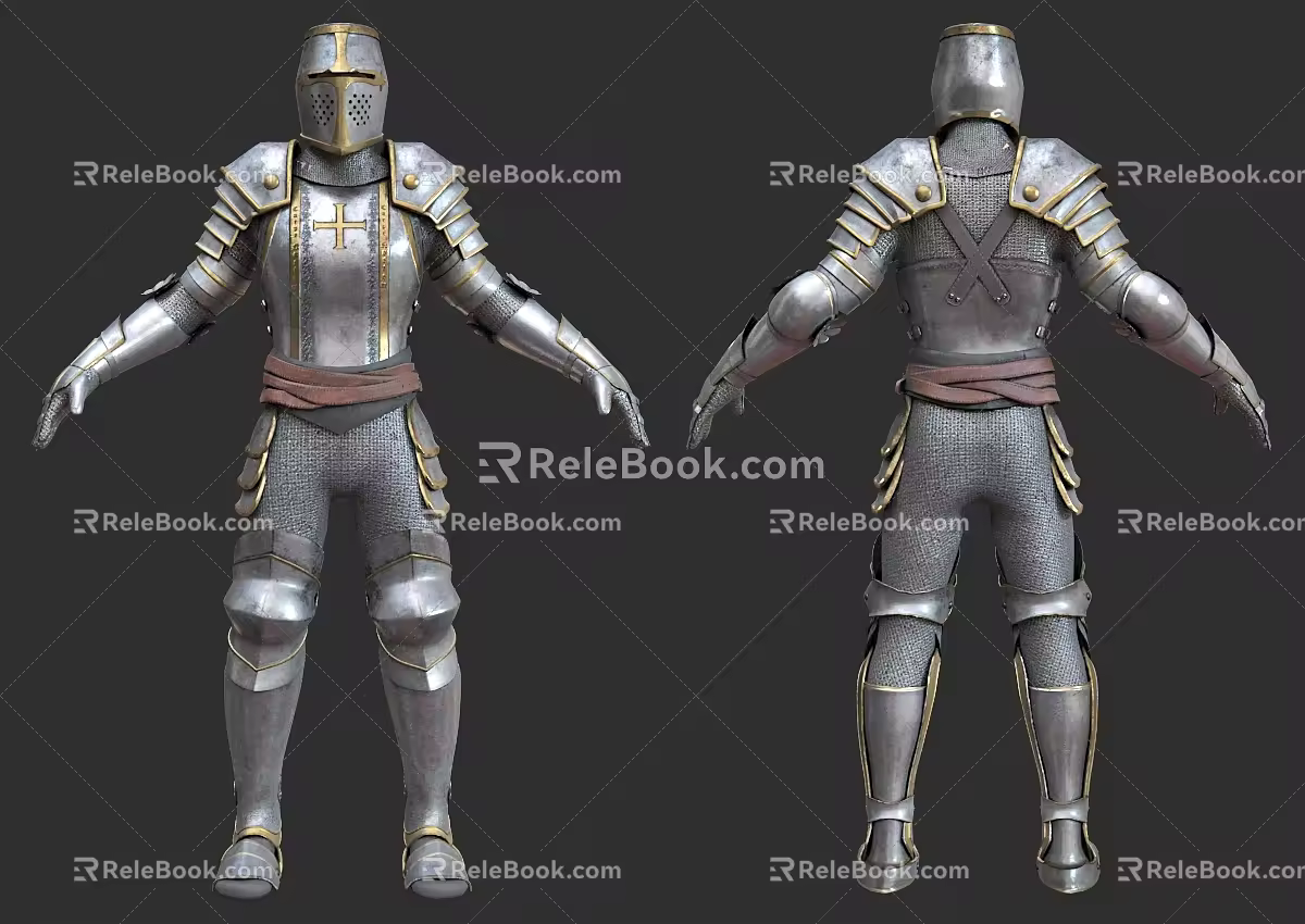 Knight Armor Medieval Knight PBR Next Generation Crusader Armor 3d model