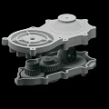 High Quality Aluminum Mechanical Component with Multiple Mounting Holes and Flanges 3d model